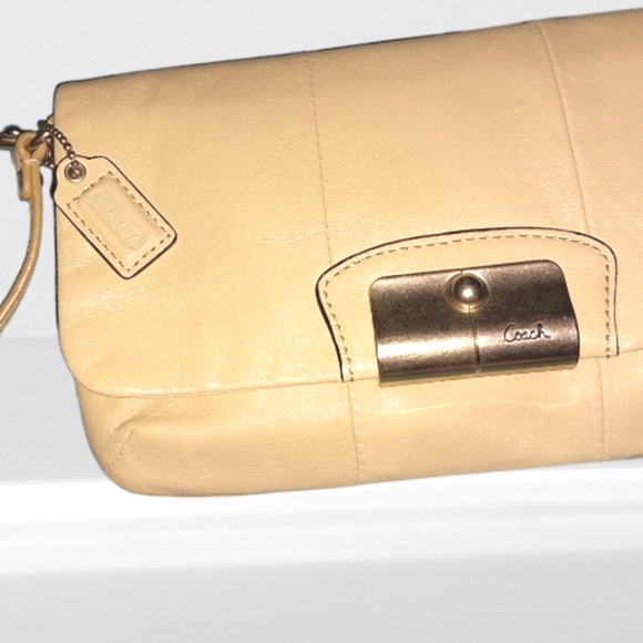 COACH Leather Kristin Wristlet, Canary golden yellow. EUC, carried once. - Picture 7 of 7